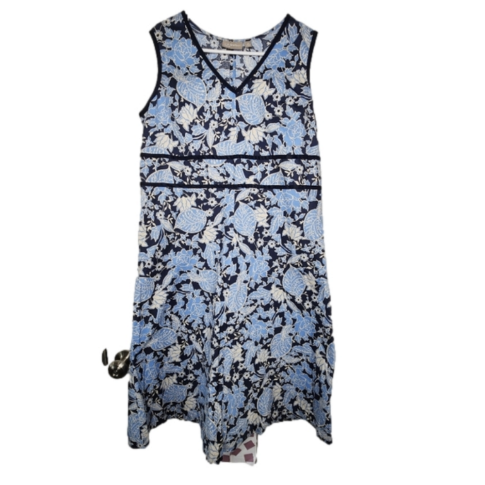 CROFT & BARROW women's dress size 16 Strech Blue Floral NWT